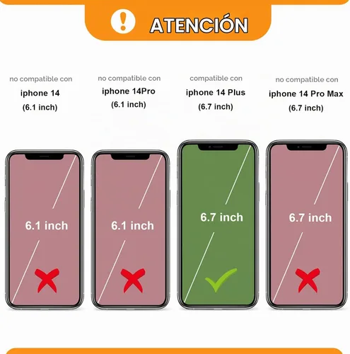 Vista 2 de Bocasal Funda tipo cartera tipo bandolera para iPhone 14 Plus, color negro