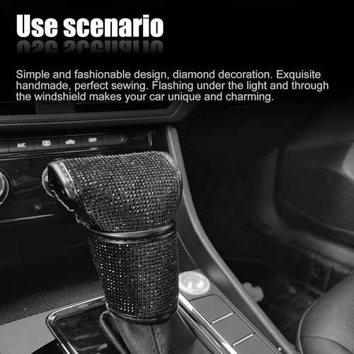 Vista 7 de stymart Bling Bling - Funda para palanca de cambios de automóvil, protector de palanca de cambios de cristal brillante, cubierta de palanca
