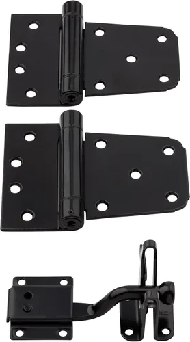 Vista 8 de National Hardware Kit de puerta de cierre automático, bisagras y pestillo