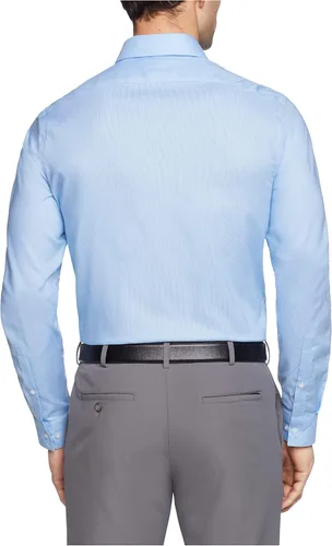 Vista 2 de Calvin Klein - Camisa de vestir ajustada a cuadros, ajuste elástico, para hombre, no necesita planchado
