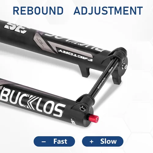 Vista 6 de BUCKLOS Horquilla de suspensión neumática MTB 27.5 29 4.331 * 0.591 in Boost AM E-Bike cónica, viaje 6.299 in 1.417 in tubo interior a través