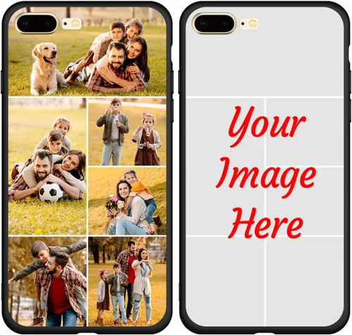Vista 16 de Funda de teléfono con foto personalizada para iPhone 7 Plus 8 Plus, imagen personalizada/texto, funda negra delgada y suave, regalo único de nicho