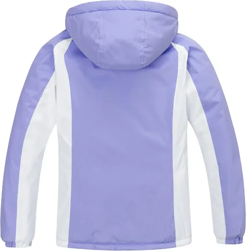 Vista 2 de Skieer Chaqueta de esquí impermeable para mujer, abrigo cálido de invierno con capucha para snowboard