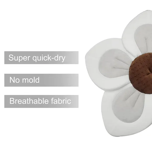 Vista 4 de PandaEar Almohadilla de baño para bebé recién nacido Flor suave 5 pétalos para fregadero, bañera, regalo esencial de ducha (gris)