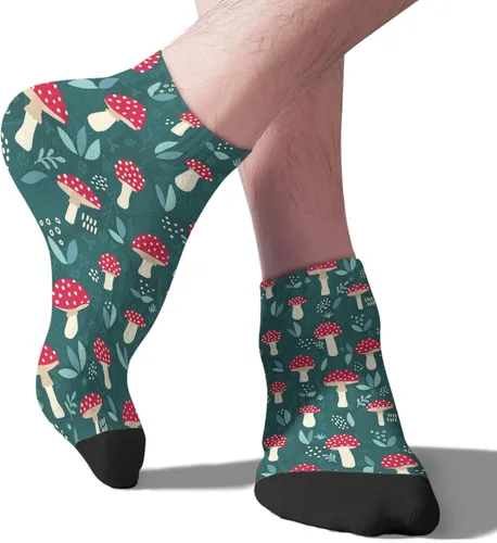 Vista 9 de devor Dress Socks Cotton Men's Sock Ankle Sock Cute Mushrooms Funny Mushrooms Magic Mushrooms Plant Forest Sock