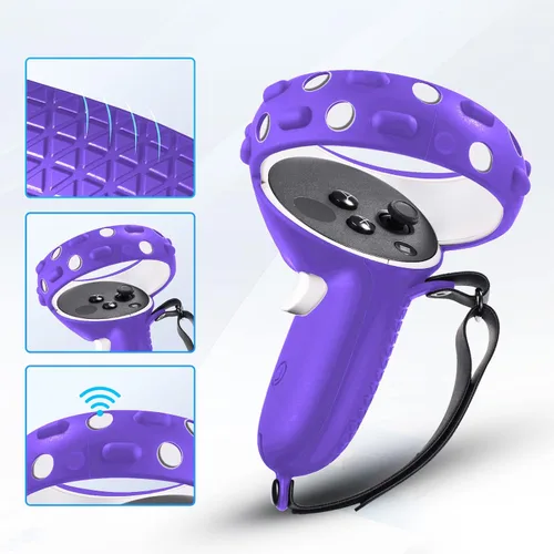 Vista 4 de Accessories for Oculus Quest 2All in One VR Headset Silicone Face CoverVR Shell CoverQuest 2 Touch Controller Grip CoverProtective Lens