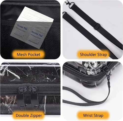 Vista 6 de MGZNMTY Estuche de transporte de viaje para inhalador de asma, espaciador de inhalador para niños y adultos, máscaras, bolsa de soporte con cuerda