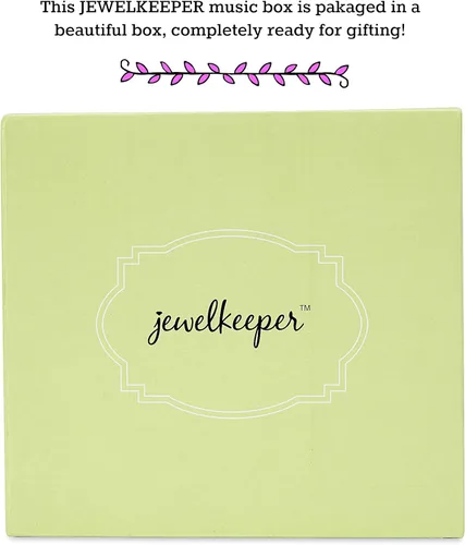 Vista 5 de Jewelkeeper Joyero musical con 3 cajones, diseño de unicornio arcoíris, The Beautiful Dreamer Tune