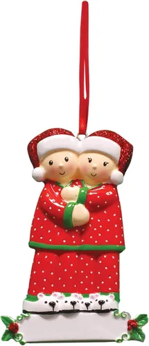 Vista 7 de JewelOra Adornos de Navidad, personalizados de 2 a 6 miembros de la familia, adorno personalizado para árbol de Navidad, decoraciones de vacaciones