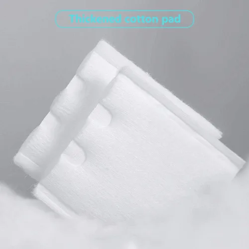 Vista 3 de Almohadillas de algodón removedor de maquillaje para maquillaje facial de ojos y eliminación de esmalte de uñas, esponja cuadrada de algodón, doble