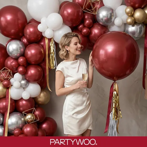 Vista 193 de PartyWoo 50 globos de látex color piel albaricoque, globos de helio boho de Albaricoque-f05
