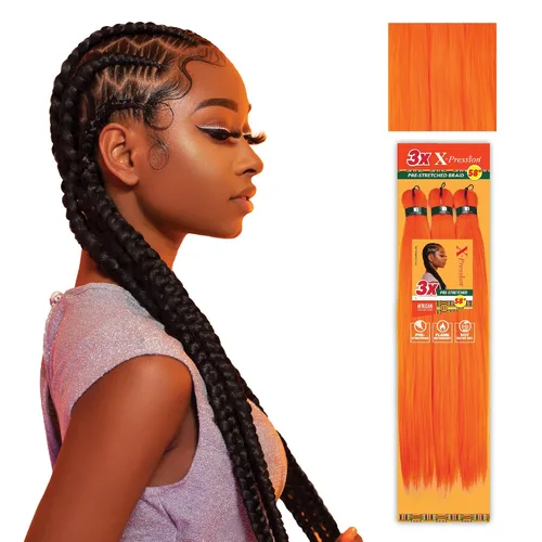 Vista 30 de Sensationnel X-Pression - Trenzas sintéticas prestiradas, 3 unidades, 58 pulgadas, negro azabache 1 Cabello trenzado, Kanekalon, ignífugo