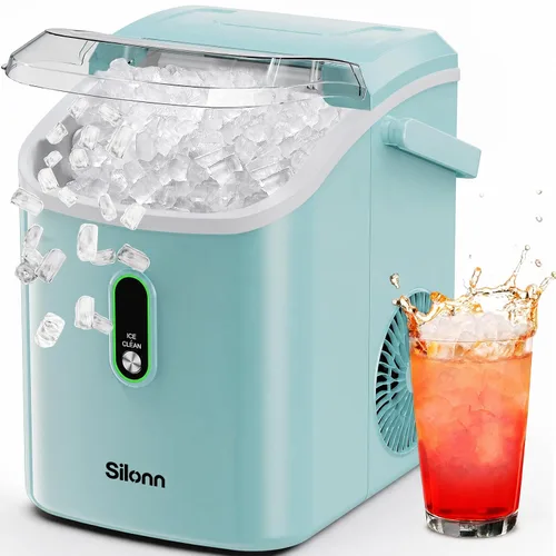 Vista 15 de Silonn Máquina de hielo Nugget con asa de transporte, 36 lbs/24H Negro