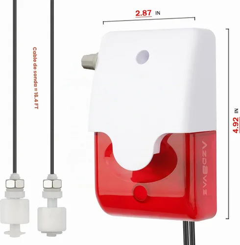Vista 2 de 120dB de alto nivel de agua sensor de alarma estroboscópica sirena