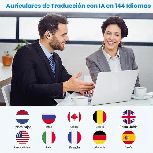 Vista 2 de Auriculares de traducción AI en tiempo real 144 idiomas, 3 en 1 OWS
