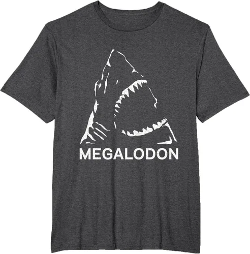 Vista 15 de Camiseta de paleontólogo prehistórico de tiburón gigante Megalodon, Negro