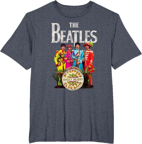 Vista 48 de The Beatles Sgt. Pepper's Lonely Hearts Camiseta de manga corta Negro