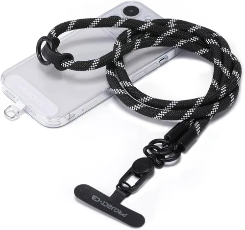 Vista 14 de 1 cordón para teléfono, 2 lengüetas para teléfono, cordones para teléfono celular alrededor del cuello, cordón de cuerda, correa universal ajustable
