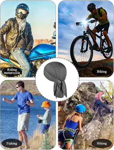 Vista 5 de Geyoga 12 gorras de calavera para hombres y mujeres, casco de enfriamiento que absorbe el sudor, sombrero de ciclismo, bandana para la cabeza
