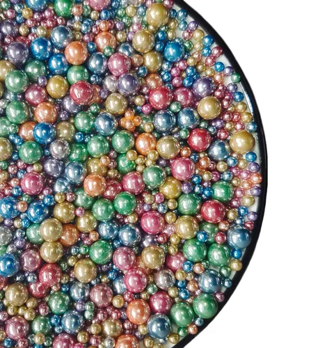 Vista 9 de Sentovac - Gránulos de azúcar con perlas doradas brillantes para decoración de pasteles, tamaño mezclador, 1 botella de 4.23 onzas, decoración