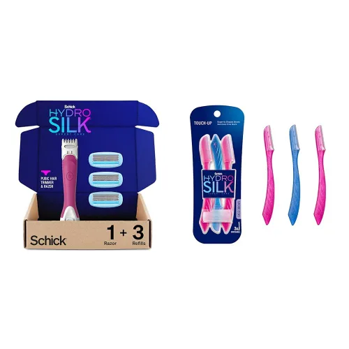 Vista 11 de Afeitadora Schick Hydro Silk TrimStyle con recortadora de bikini para mujeres Afeitadora de bikini 2 en 1 para mujeres y recortadora para vello