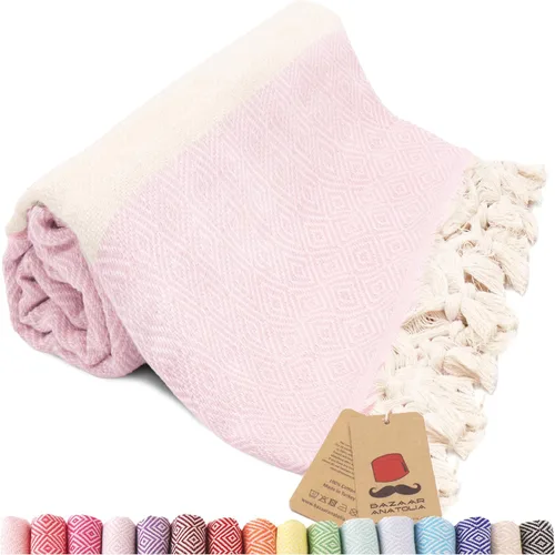Vista 33 de Toalla de baño turca, 100% algodón, 71 x 39 pulgadas, beige arpa