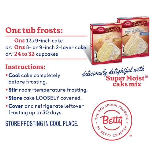 Vista 7 de Betty Crocker Glaseado de limón rico y cremoso sin gluten, 16 onzas