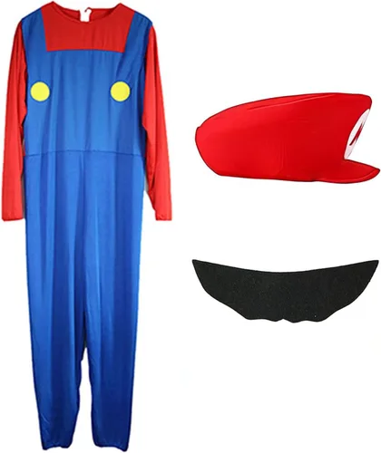 Vista 3 de ZHJIGD Disfraz de Super Brothers para cosplay, disfraz de Halloween, carnaval, unisex, para hombres, mujeres, adultos, niños, adolescentes