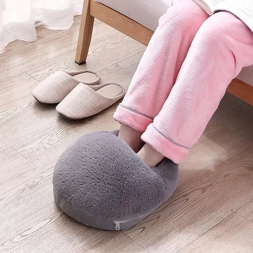 Vista 6 de Linkidea Calentadores de pies eléctricos con calefacción USB para hombres y mujeres, calentador de pies con almohadilla térmica, color gris