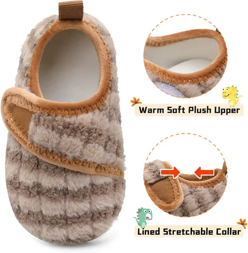 Vista 4 de Scurtain Pantuflas Cálidas de Invierno para Casa de Niños Pequeños Pantuflas de Interior para Casa de Bebés Niños Niñas Zapatos Cómodos Ligeros