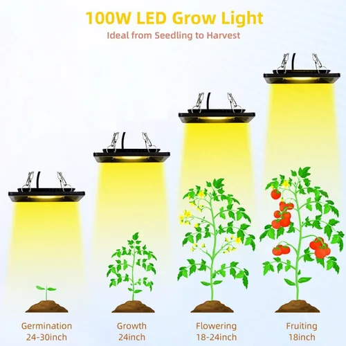 Vista 6 de Luz LED de crecimiento impermeable de 100 W de espectro completo, luz LED COB blanca de 3500 K, disipación de calor natural sin ruido, adecuada