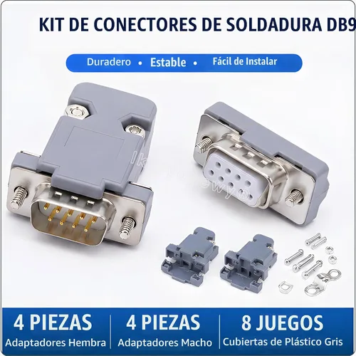 Vista 5 de Hembra plateada oro del Pin de las juntas 9 del adaptador del conector