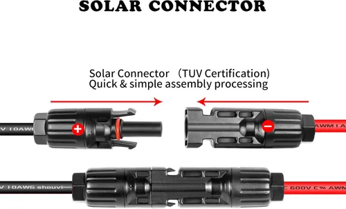 Vista 5 de Ansoufien Cable Conector de Panel Solar a Conector XT60 de 1 pie, Cable de Extensión de Carga Solar de 10 AWG Solar a XT60 XT60 (Enchufe Hembra)
