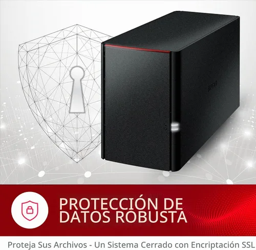Vista 6 de BUFFALO LinkStation SoHo 220 2-Bay Personal Cloud Office NAS 4TB (2x2TB) con discos duros incluidos