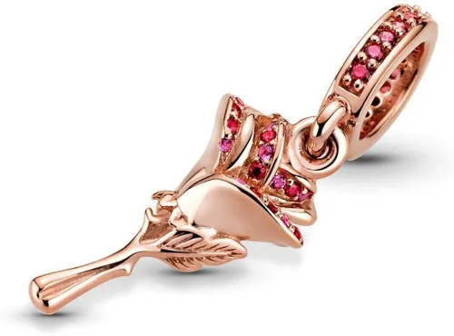 Vista 4 de Colgante de plata esterlina 925 colgante de flor de rosa, regalos de cuentas de joyería para mujeres pulsera y collar A0178, Plata, Circonita Cúbica