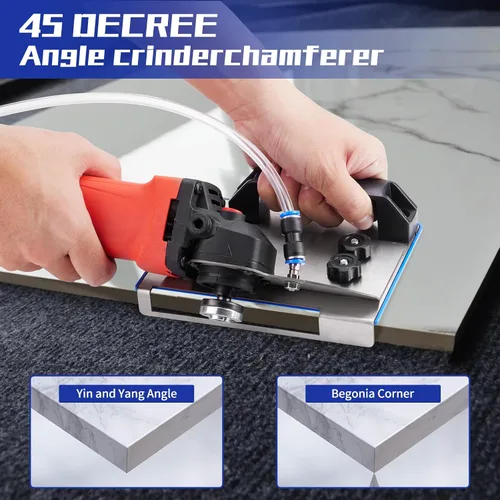 Vista 5 de Herramienta de biselado de azulejos de 45 grados, soporte de amoladora angular para corte de chaflán de 45 grados de baldosas de cerámica, es