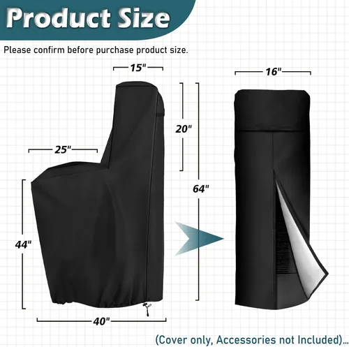 Vista 2 de Cubierta impermeable para suavizante de agua para exteriores, (64 pulgadas de alto x 40 pulgadas de ancho x 16 pulgadas de profundidad)