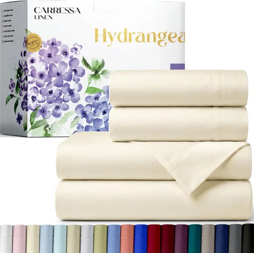 Vista 44 de Carressa Linen - Juego de sábanas 100% algodón de 600 hilos