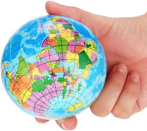 Vista 3 de Bola de estrés para niños y adultos, globo de mapa mundial, bola de estrés, juguete sensorial para aliviar el estrés y la ansiedad, juguete