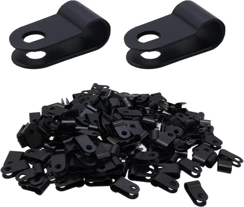 Vista 23 de Antrader Clips de cable tipo R, abrazaderas de cable de 0.12 pulgadas con tornillos, acero inoxidable 304, 100