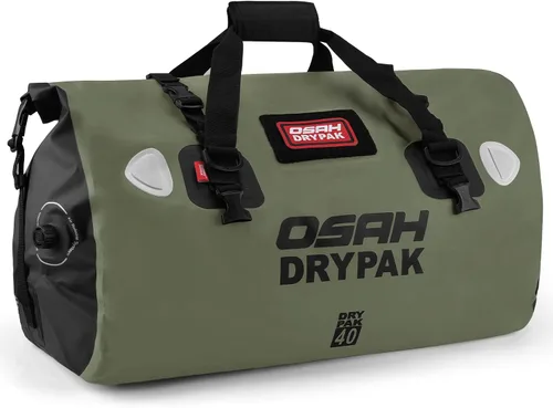 Vista 29 de OSAH DRYPAK Bolsa de lona impermeable – Bolsa seca para motocicleta con gran espacio de almacenamiento, bolsas de equipaje impermeables con bolsillo
