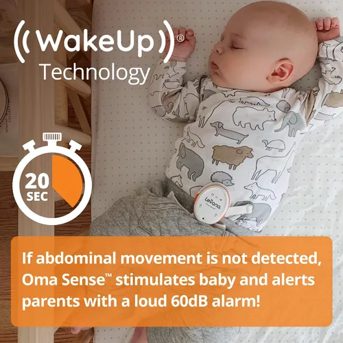 Vista 4 de Levana Oma Sense - Monitor de movimiento de respiración portátil para bebés con vibraciones y alertas audibles diseñado para estimular al bebé