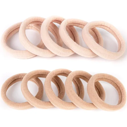Vista 12 de 100 soportes grandes de algodón para cola de caballo, ligas para el cabello sin costuras, bandas elásticas para el cabello sin daños para cabello