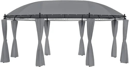 Vista 6 de Gazebo de 10 x 12, cenador para exteriores, kiosco de 13.1 x 9.8 x 8.5 pies, color gris pardo, 0.6 oz/ft² adecuado para exteriores, jardín, camping