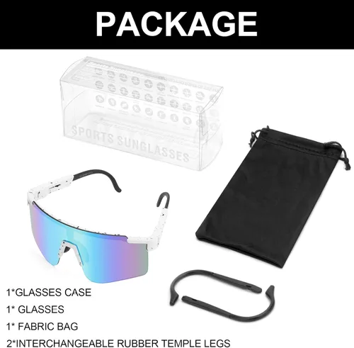 Vista 7 de ROIBEAO Gafas de Ciclismo Profesionales para Hombre y Mujer, Lentes de Sol Deportivos con Protección UV para Béisbol, Ciclismo, Correr, Conducir