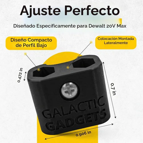 Vista 2 de Soporte magnético para brocas DEWALT 20V, Galactic Gadgets (negro)