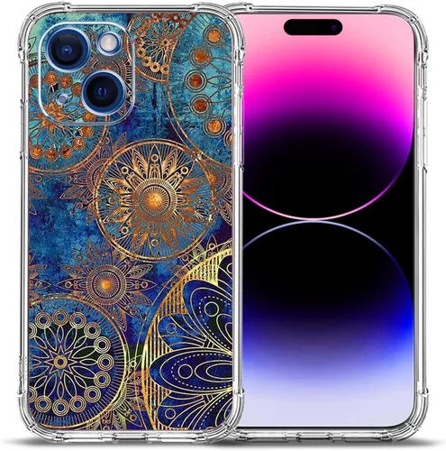 Vista 13 de Funda para iPhone 15 Plus, hermosa protección contra caídas de flores rosas, a prueba de golpes, funda protectora de cuerpo completo resistente a