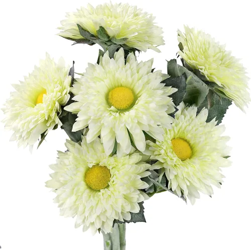 Vista 25 de FiveSeasonStuff Real Touch Gerbera Daisy - Arreglo de flores artificiales y ramo de boda (7 tallos florales, rojo baya)