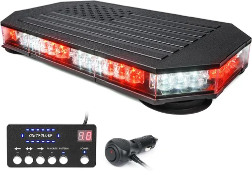 Vista 8 de LUMENIX - Barra de luces estroboscópicas LED de 42 luces ámbar para techo, montaje magnético, luz de advertencia de emergencia, tráfico intermitente