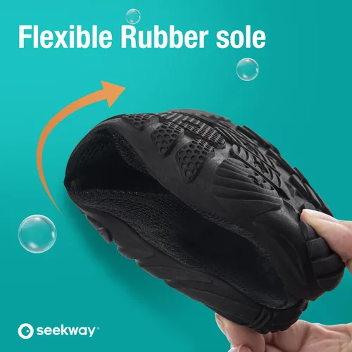 Vista 2 de SEEKWAY - Zapatos de agua unisex, de secado rápido, tipo calcetín y con sensación de pies descalzos para adultos ideales para playa, natación, río